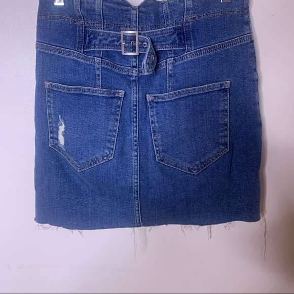 FREE PEOPLE Corsette Denim Distressed Mini Skirt - Picture 13 of 16